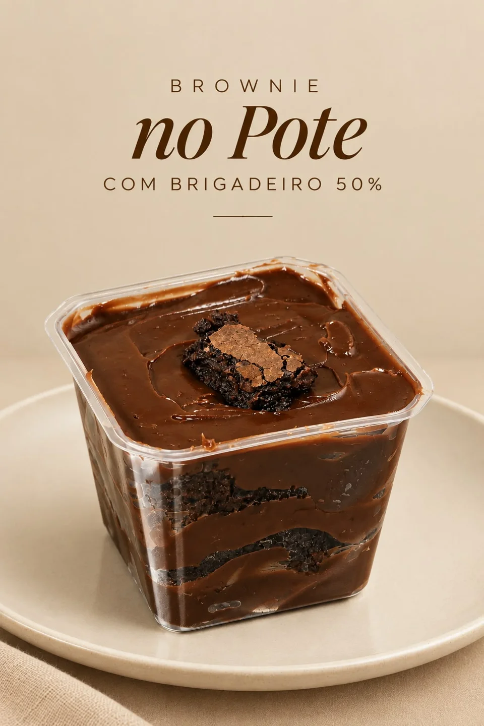 Brownie no Pote com Brigadeiro 50%