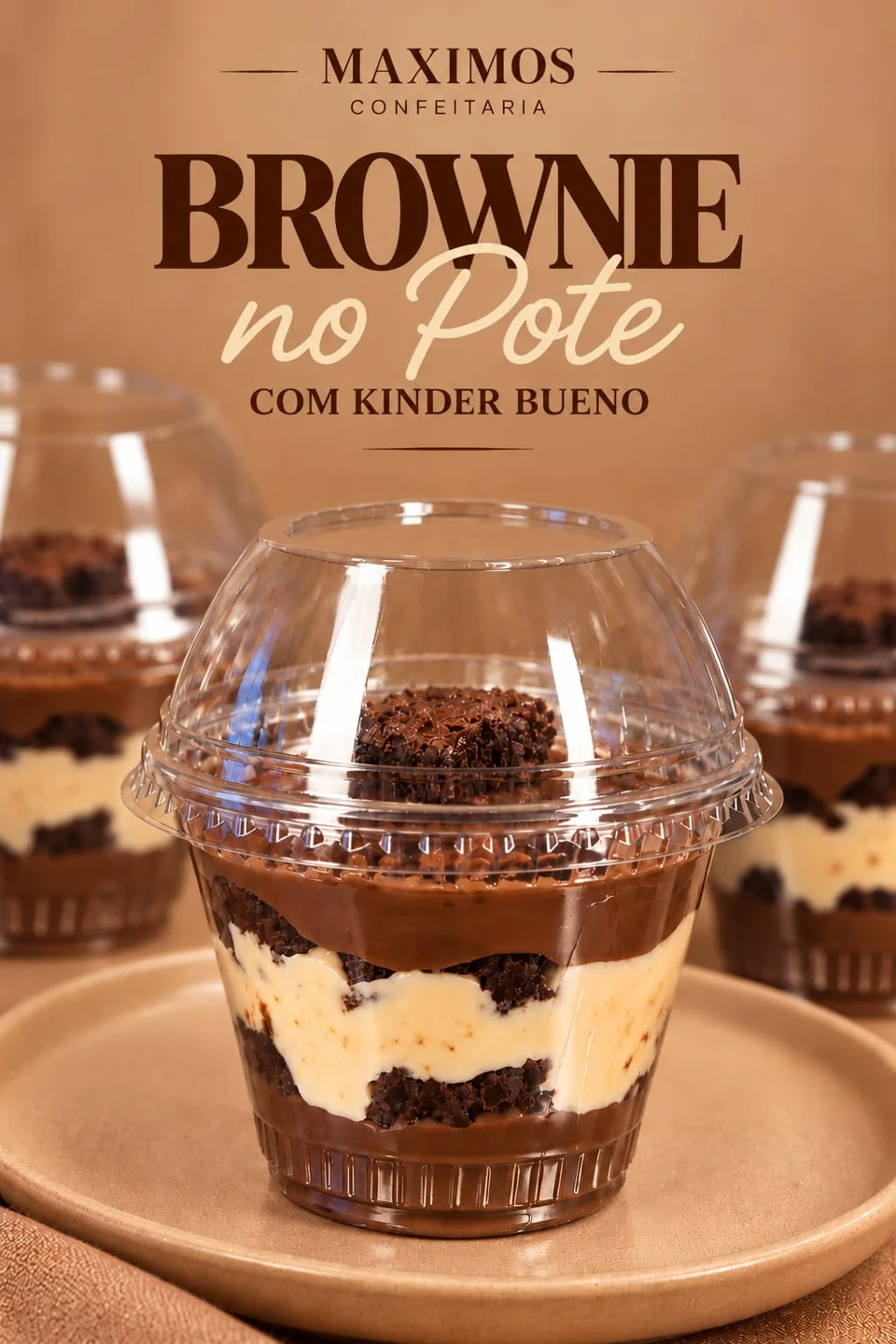 Brownie no Pote com Kinder Bueno